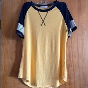Adibosy Yellow and Navy T-Shirt